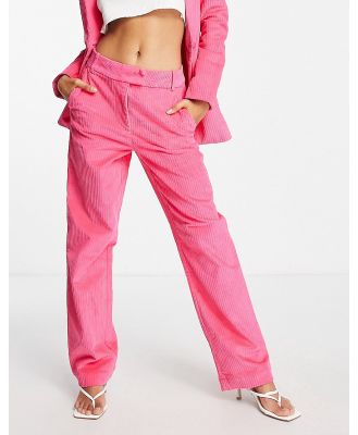 Vero Moda tailored straight leg suit pants in pop pink (part of a set)