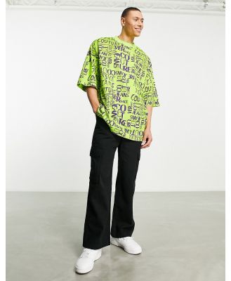 Versace Jeans Couture doodle print oversized t-shirt in green
