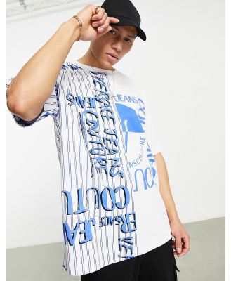 Versace Jeans Couture splice print oversized t-shirt in white