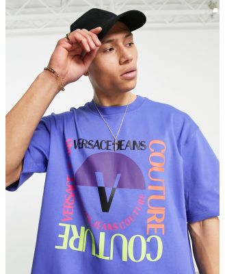 Versace Jeans Couture square v emblem oversized t-shirt in blue