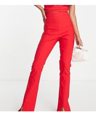 Vesper split front pants in red (part of a set)