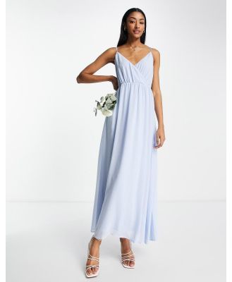 Vila bridesmaid maxi dress in light blue