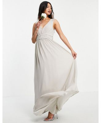 Vila Bridesmaid maxi dress in pale grey