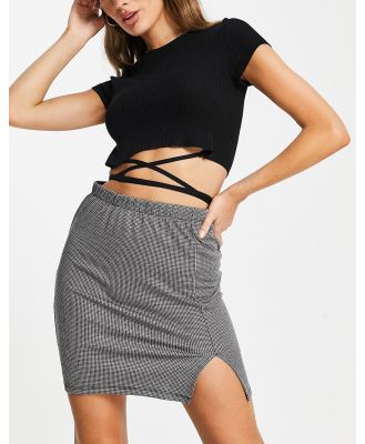 Vila mini skirt with split in check-Multi