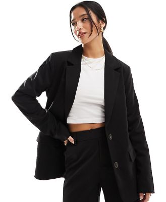 Vila Petite Mix and Match loose fit blazer in black (part of a set)