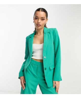 Vila Petite tailored blazer in green (part of a set)