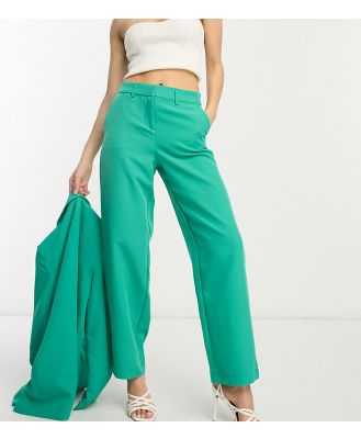 Vila Petite tailored wide leg pants in green (part of a set)