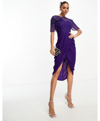 Virgos Lounge Nicola midi dress with embellishment details in purple