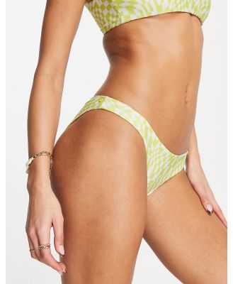 Volcom Check Her Out reversible hipster bikini bottoms in checkerboard-Multi