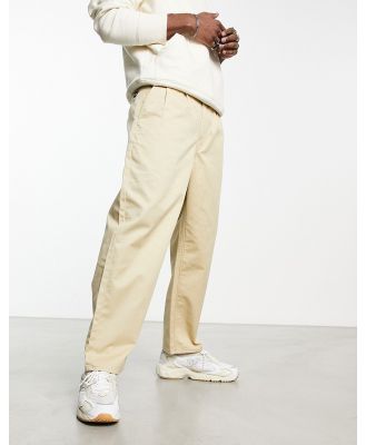 Volcom pleated loose tapered chinos in beige-Neutral