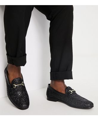 Walk London Jean snaffle loafers in black glitter