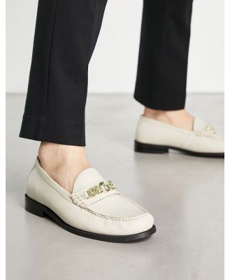 Walk London Riva chain loafers in white leather