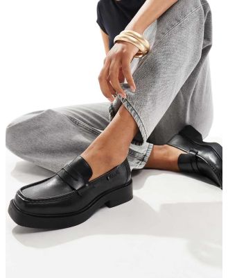 Walk London Taylor saddle loafers in black leather