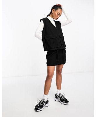 Waven Janne oversized utility vest in black (part of a set)