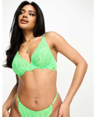 We Are We Wear nylon blend high apex non padded plunge bra in bright green