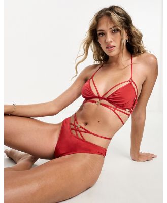 We Are We Wear strappy triangle bralet in red