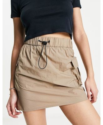 Wednesday's Girl cargo mini skirt in stone-Neutral