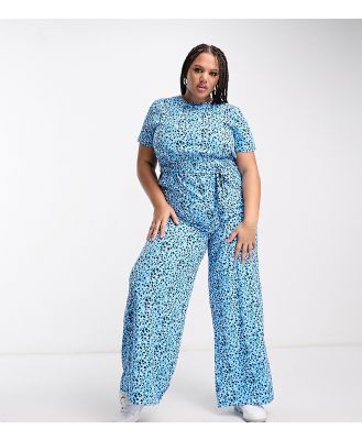 Wednesday's Girl Curve smudge spot jumpsuit in blue