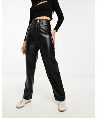 Wednesday's Girl straight leg faux leather pants in black