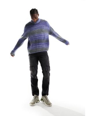 Weekday Daniel wool blend jumper in blue space dye