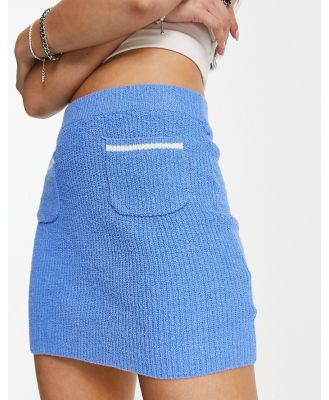 Weekday Emery knitted mini skirt in blue (part of a set)