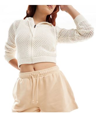 Weekday Essence jersey shorts in beige exclusive to ASOS-Neutral