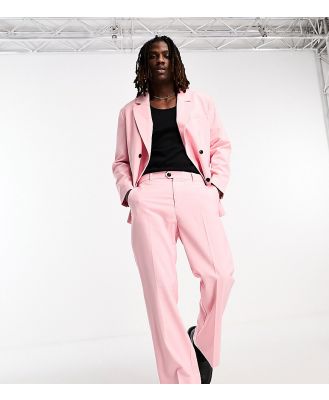 Weekday Franklin flared pants in powder pink exclusive to ASOS (part of a set)