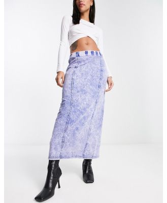 Weekday Need pencil midi skirt in denim wash (part of a set)-Blue