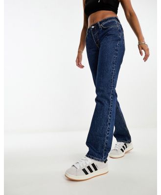 Weekday Pin mid waist regular fit straight leg jeans in nobel blue