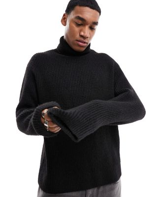 Weekday Renzo relaxed fit turtleneck jumper in black