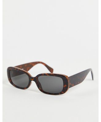 Weekday Run rectangular sunglasses in tortoiseshell-Brown