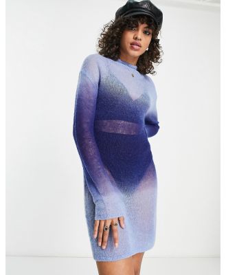 Weekday Tini knitted mini dress in blue gradient