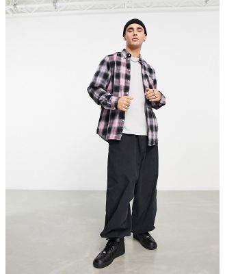 WESC long sleeve check shirt in pink