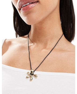 Whistles abstract floral cord necklace in gold