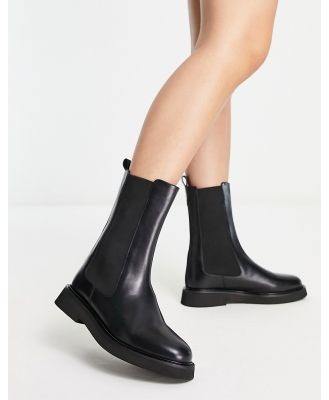 Whistles high leather chelsea boots in black