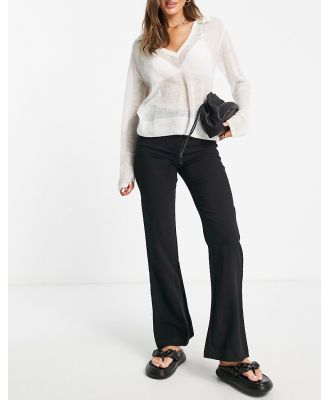 Y.A.S flared pants with chunky belt loops in black