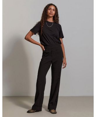 Y.A.S high waisted tailored pants in black (part of a set)
