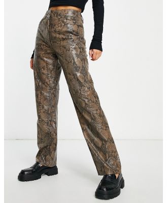 Y.A.S leather pants in snake print-Multi