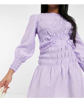 Y.A.S Petite mini skirt co-ord with shirred waist in lilac-Purple