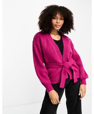 Y.A.S wrap knit cardigan in pink