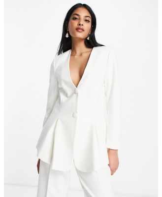 Y.A.S Bridal blazer with open back detail in white (part of a set)