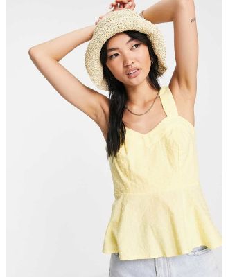 Y.A.S cotton sleeveless blouse in pale yellow - YELLOW