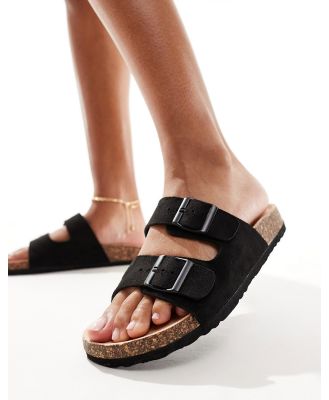 Yours 2 strap extra-wide sandals in black