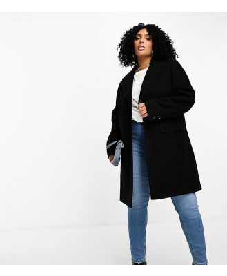 Yours formal breasted coat in black