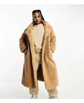 Yours maxi borg coat in natural-Neutral