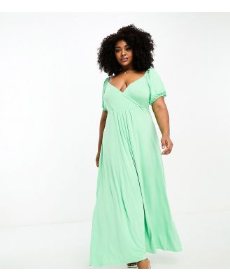 Yours wrap maxi dress in green