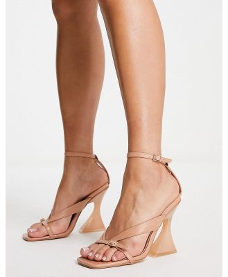 Z_Code_Z Fera heeled sandals with buckle detail in blush and clear-Pink