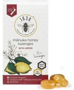 1839 Manuka Honey UMF 10+ Lozenges Lemon 12pk
