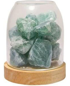 AMRITA COURT Aurora Crystal Diffuser Wooden Base with Light Green Calcite