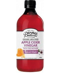 Barnes Naturals Organic Apple Cider Vinegar & The Mother w/Active Manuka 5+ Honey 500ml